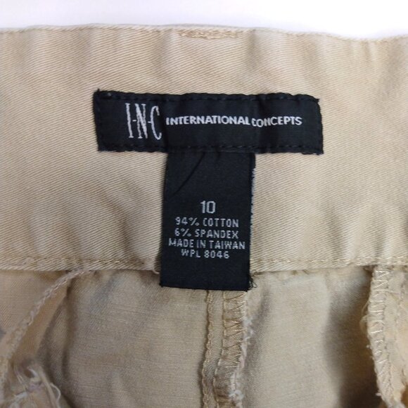 INC International Concepts Women's Khaki Shorts Size 10 - Picture 2 of 2